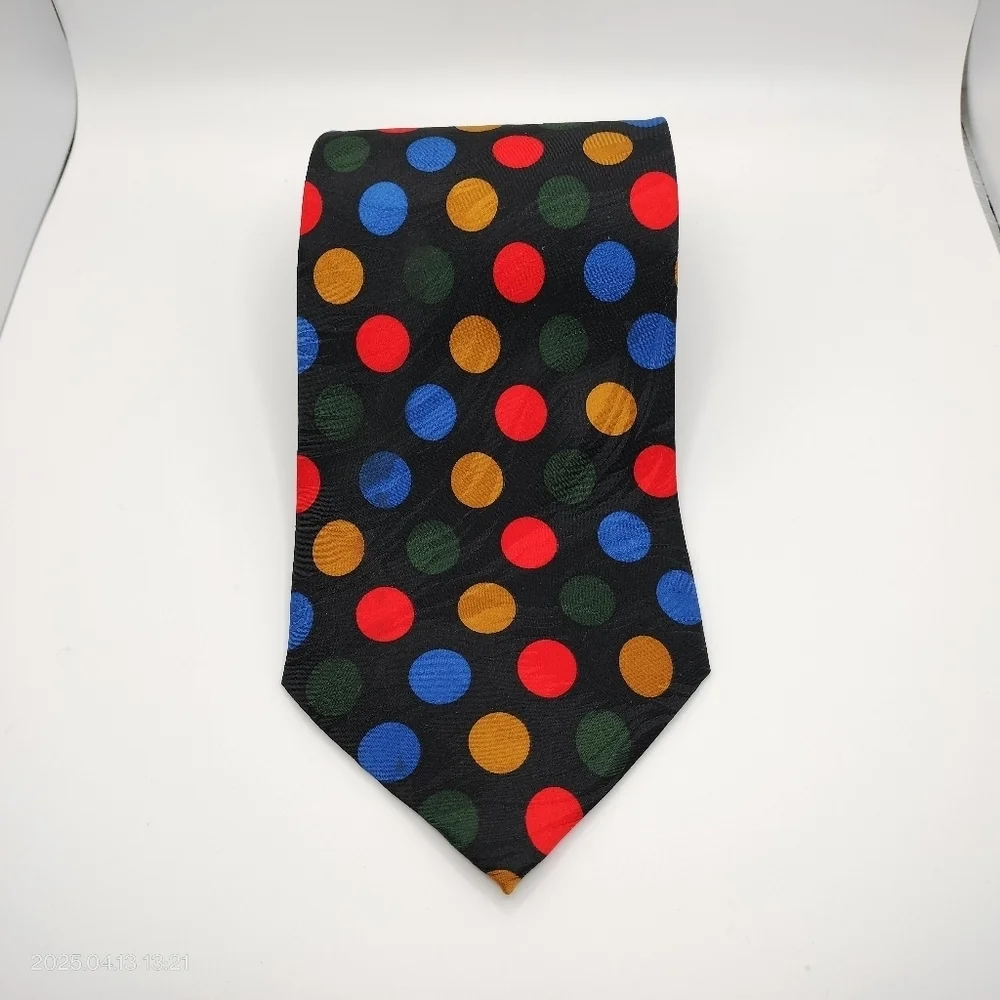 GR Collezioni Polka Dot Men's Tie Necktie Multicolor Silk Geometric Business Fun